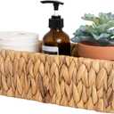 StorageWorks Water Hyacinth Basket for Toilet Paper, Wicker Baskets for Storage with Built-in Handles, 14 ¼"L x 6 ½"W x 3 ¾"H