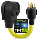 Welder Adapter Cord, Nema L14-30P to 6-50R 4 Prong Twist Lock Generator Plug to 3 Prong Welder Adapter Power Cord, ETL Listed, 12 Inch