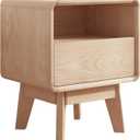 100% Solid Wood Nightstand, Nearly Fully-Assembled, Rustic Natural, 16.54"W x 13.78"D x 20.47"H
