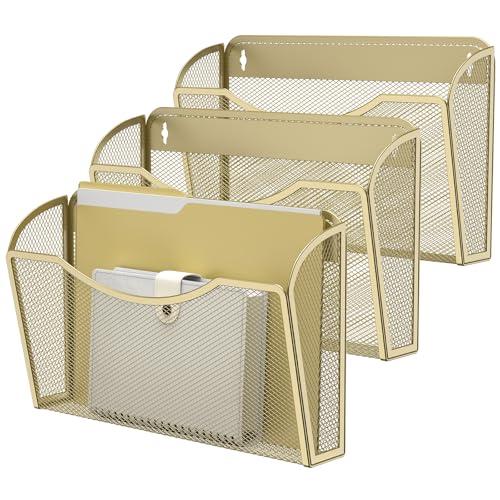 MINDEPOT Wall File Organizer,Hanging Wall Mounted File Folder Binder Holder Mail Organizer for Office,Home and School Supplies