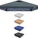 KAMPKEEPER Replacement Top Pop Up Canopy Tent Cover Roof with Air Vent and Adjustable Elastic Strap, Polyester UV Waterproof for Outdoor Garden Patio Sun Shade(Top Only) (Dark Grey, 8x8FT)