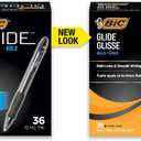 BIC Glide Bold Black Ballpoint Pens, Bold Point (1.6mm), 36-Count Pack, Retractable Ballpoint Pens With Comfortable Full Grip