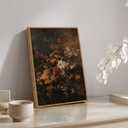 KISSFOX Vintage Framed Wall Art Decor Rustic Floral Pictures Wall Decor Dark Botanical Canvas Art Prints Moody Flowers Paintings Artwork For Bedroom Living Room