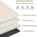 50"x50" Premium Baby Play Mat, Thick Memory Foam with Wipe-Clean Leather Cover, Non-Slip & Machine Washable Floor Mat for Tummy Time, Crawling and Family Bonding Time, Cream