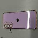 LeYi for Samsung Galaxy A15 5G Case: with Tempered Glass Screen Protector [2 Pcs]+Camera Lens Protection, Love Heart Plating Girly Luxury Shockproof Case for Samsung A15, Cute Present for Mom, Purple