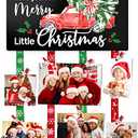 Asoulin Christmas Card Holder Farmhouse Merry Christmas Sign Christmas Card Display Hanging with 30 Photo Clips Photo Holder Picture Frames Collage Wall Decor Picture Board, Holiday Housewarming Gift