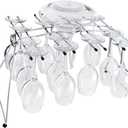 Oenophilia Fusion Stemware Wine Decanter Drying and Storage Rack - 16 Wine Glass Rack and Holder, Foldable