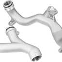 X AUTOHAUX 1 Set Aluminum Thermostat Top Crossover Hose Coolant Pipe Water Outlet for Land Rover for Range Rover Sport LR4 Discovery for Jaguar XJ XF XE LR092992 LR090630 AJ813917 AJ813865