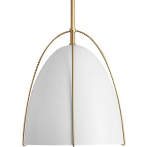 10in Dome Pendant Light White Kitchen Island Pendant Lighting Modern White & Gold Pendant Lights Fixture for Dining Room Kitchen Sink, E26, 10" 1-Light 1-Socket