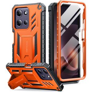 FNTCASE for Motorola Moto G-Power-5G-2026 Case: for Moto G Power 5G 2025 Case with Kickstand | Built-in Screen Protector Military Grade Drop Proof Protection Rugged Shockproof Protective Sturdy Orange