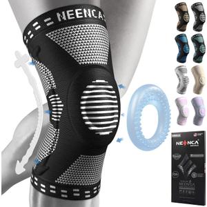 2 x NEENCA Professional Knee Brace for Pain Relief, Medical Knee Support with Patella Pad & Side Stabilizers, Compression Knee Sleeve for Meniscus Tear, ACL, Joint Pain, Runner, Workout