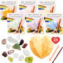 24 Pack Valentines Gemstones Dig Kit for Kids Gems Crystal Excavation with Card Party Favors for Boys and Girls Valentines Exchange Gifts