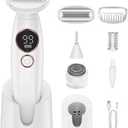 Shaver for Woman for Face, IPX7 Waterproof,White,3 in 1 Bikini Trimmer for Women, Electric Razors for Women with Display, Painless Bikini Trimmer, USB Charging, Electric Shaver for Woman
