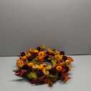 YULETIME 24" Fall Wreath, Artificial Autumn Wreath with Red, Orange, Green Maple Leaves and Orange, Purple, Green-Yellow Pumpkins (Pumpkin & Maple Leaf)