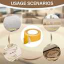 2 Rolls Double Sided Rug Tape to Fasten Area Rug 1 Inch x 66 Feet, Non Slip Rug Gripper Fabric Tape for Outdoor Carpet, Making DIY Crafts, Paste Photo