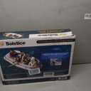 Solstice Voyager 4-Person Inflatable Fishing Boat with Dual Swivel Oar Locks and Rod -Holder, Motor Compatible 9' x 5'