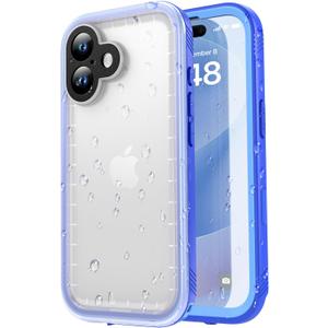 SPORTLINK for iPhone 17 Case - IP68 Waterproof Military Protective Full Body Heavy Duty Shockproof 360 Sealed Dustproof with Camera Screen Protector Phone Cover for iPhone 17 6.3" Blue