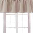 Hiasan Valance Curtains for Kitchen Blackout Thermal Insulated Solid Window Curtain Valance, Camel, 52 x 18 Inches, 1 Panel