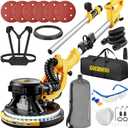 Drywall Sander, 950W 8.5A Electric Drywall Sander with Vacuum Dust Collector, 9 Variable Speed 800-2100RPM, 26FT Power Cord, Wall Sander for Popcorn Ceiling, Pole Sander for Drywall (Yellow)