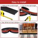 Carpet Floor Transition Strip 10Ft, Self-Adhesive Carpet to Tile Transition Edging Trim Suitable for Doorways Threshold, Cover Height Within 5mm Black