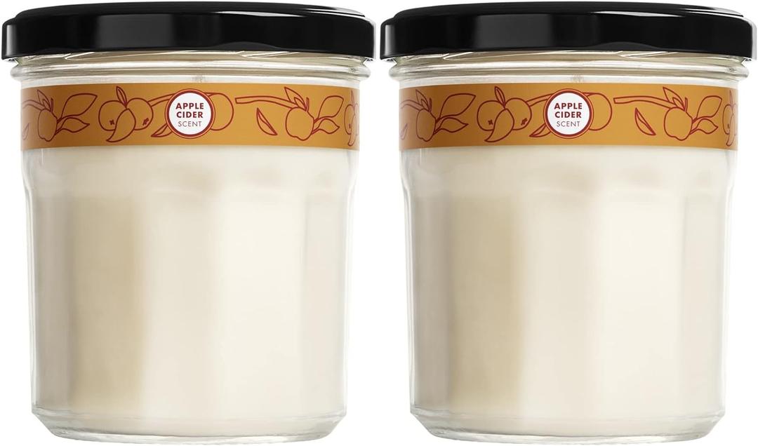 MRS. MEYER'S Clean Day Soy Aromatherapy Candle, 35 Hour Burn Time, Made with Soy Wax and Essential Oils, Limited Edition Apple Cider, 7.2 oz - Pack of 2