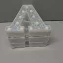 3 x Pooqla Light Up Letters, LED Marquee Letters for Silver Birthday Decorations, Battery Powered Night Light Teenager Girl Room Decor, Gift for Girls Boys Wedding Bedroom Christmas Party Decor, Letter V