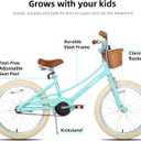 JOYSTAR Girls Bike for 2-12 Years Old Toddlers and Kids, 20" Retro Style Kids Bike with Training Wheels, 20 Inch Children Bicycle with Kickstand (Mint Green, 20 Inch with Training Wheels & Kickstand)