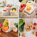 Reusable-Cotton-Mesh-Produce-shopping-Bags-Washable Eco Friendly Premium See Through Lightweight Net zero Bulk Bags for Veggie Fruit Vegetable Grocery Storage (9 Packs)