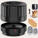 Electric Mason Jar Vacuum Sealer - Fully Automatic Mason Jar Vacuum Sealer Kit for All Mason Jars with Regular Lids and Wide Mouth Lids, A Must-Have Tool for Canned Foods/Pantry - Black