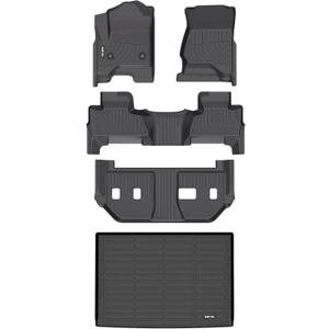 AIPOIL Floor Mats & Cargo Liner Set for Chevy Chevrolet Suburban & GMC Yukon XL 2015-2020 All Weather Protection TPE Anti-Slip Automotive Full Set Custom Car Mats Accessories - Black