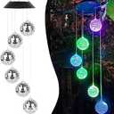 Solar Wind Chimes Outdoor, HeiPen Solar Lights Outdoor Waterproof, Decor for Garden, Trees, Patio, Deck, Birthday Gifts for Women Mom Grandma, Unique Garden Gifts for Women (Disco Ball)