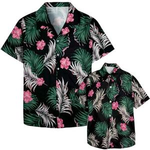 Hawaiian Dad and Son Matching Shirts - Floral Print Short Sleeve Button Down Cute Fathers Gift Set Baby Clothes, Medium Hawaiian Dad and Son Matching Shirts - Floral Print Short Sleeve Button Down Cute Fathers Gift Set Baby Clothes, Medium