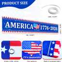 3 x 4th of July 250th Anniversary Banner – America 1776-2026 Patriotic Stars and Stripes Porch Yard Decoration for Independence Day Party