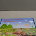 Wooden Train Set with Town Map-Shinington Railway Track Construction Building Toys for 3 Years Old Kids Boys Girls-Vehicles Transport Wooden Toys Gift for Toddlers 3 4 5 Years Old