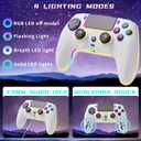 SZDILONG Wireless Controller with 7 Colors RGB Light for PS5 Pro/Slim,MAC,iOS,Steam,PC Windows/Android 10 and Above,Support Turbo/Programmable/Dual Vibration, with 3.5mm Audio Jack (White)