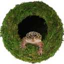 Mossy Caves, Artificial Green Moss Caves Hide for Pet Reptile Frogs and Snakes, Terrarium & Vivarium Decor, Crested Gecko Tank Decor (4" - Woodland Green)