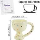 Koythin Ceramic Coffee Mug, Creative Cups with Large Handle, Mugs for Office and Home, 8.5 oz/250ml Perfect for Coffee Milk Tea Latte Oatmeal (Goblet Colorful