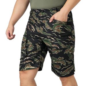 LOOGU Mens Camo Cargo Shorts Quick-Dry Water Resistant Sun Protection Hiking Shorts Men with Multi-Pocket (S)