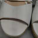 Womens Espadrilles Wedges Sandals Heels Open Toe Tie Lace Up Platform Ankle Strap Summer Dress Shoes (11, White)