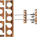 PEKER Fishing Rod Holder for Wall, Solid Wood Wall Mount Fishing Rod Rack for 5 Poles, Secure Rod Storage Organizer for Garage, Fishing Room, Home – No Tangling & Space Saving