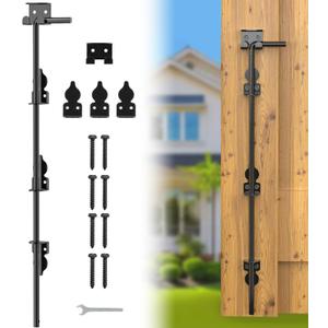24" Cane Bolt Drop Rod for Gate, Heavy Duty Gate Latch for Wooden Fence Metal Gates, Gate Ground Stopper Hardware for Wood PVC Vinyl Metal Gates, 1 Pack