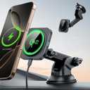 ESR for Qi2 15W MagSafe Car Mount Charger, Qi2-Certified MagSafe Car Charger, Dashboard/Windshield Magnetic Wireless Charging, Car Phone Mount for iPhone 16/15/14/13/12, S25, Fast Charging, Black (Qi2 15W - Windshield/Dashboard Mount)