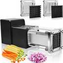 Electric French Fry Cutter, Sopito Stainless Steel Potato Cutter with 1/2-Inch Blade & 3/8-Inch Blade Perfect for Potatoes Carrots Cucumbers