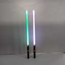 Lightsaber, Light Sabers with RGB 15 Colors, Dueling Lightsaber, 2-in-1 Double Blade Laser Sword Toy for Halloween Xmas Gift, Galaxy War Fighters Cosplay,Great Gift for Boys & Girls