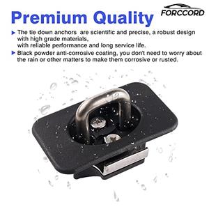 Ajuste personalizado para anclajes de amarre 15-22 23 24 25 26 Ford F-150 17-25 26 Ford F250 F350 Super Duty y Ford Raptor amarre de caja para camiones-paquete de 2 accesorios de repuesto