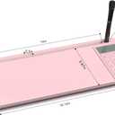 TOWON Desk Dry Erase Board with Detachable Calculator, Small Glass Desktop Whiteboard, Desktop whiteboard - Glass Dry Erase White Board- Desk Computer Buddy for Home Office Supply, Pink, 17 x 6 in