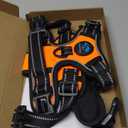 PHOEPET No Pull Dog Harness Medium Reflective Front Clip Vest with Handle,Adjustable 2 Metal Rings 3 Buckles,[Easy to Put on & Take Off](M, Orange)