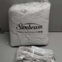 Sunbeam Electric Restful Quilted Heated Mattress Pad Queen 80" x 60" 12 Heat Settings 12-Hour Auto Shut-Off Extra-Cozy Fabric Deep Pocket Fit Machine Washable (White Quilted Vertical)