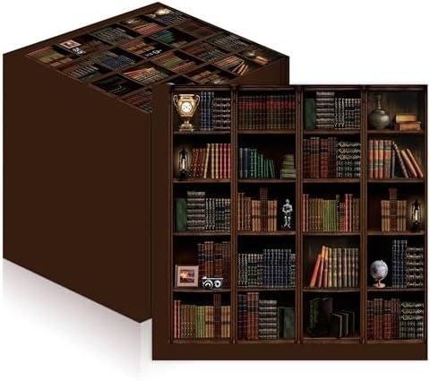 Houuqe 120 Pcs Library Bookshelf Book Club Cocktail Napkins, Book Lovers Gifts 5 x 5 Inches Disposable Beverage Bookworm Paper Napkins Gift for Reading Themed Library Christmas Party Supplies