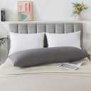 Memory Foam Body Pillow Insert, Soft Large Long Bed Pillow for Adults, Breathable Full Body Pillow, Grey